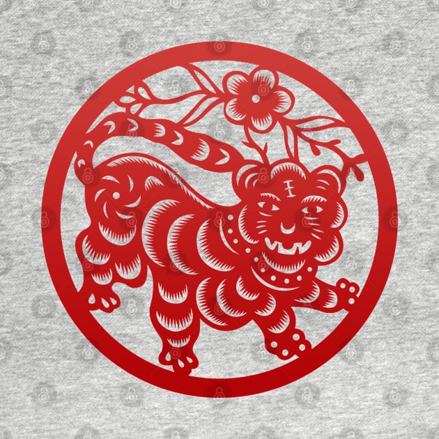 Chinese Zodiac Tiger in Red by Takeda_Art